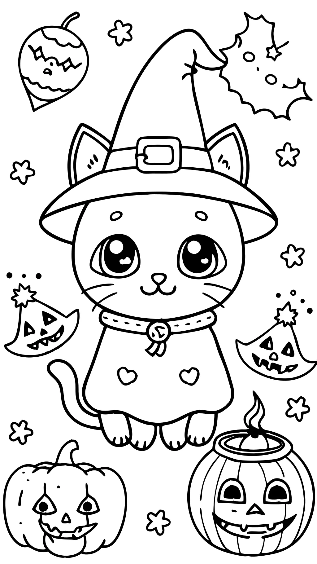 halloween kitten coloring pages